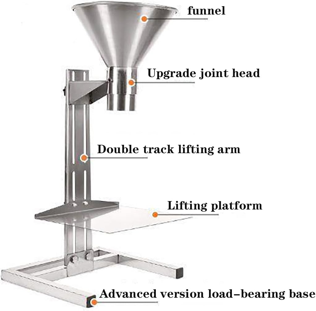 Stainless steel large-diameter vacuum bag oil proof packaging with bracket, refueling funnel, packaging oil funnel,7cm