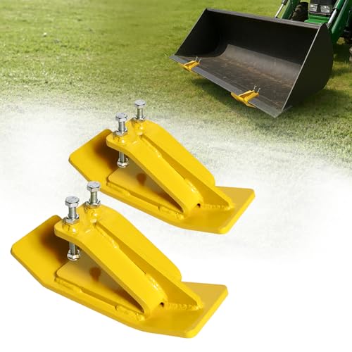 Tractor Bucket Protector Skids Clamp-On Skid Shoes for Tractor Bucket Rubber Cutting Edge Guard for Gravel Dirt & Driveway Protection