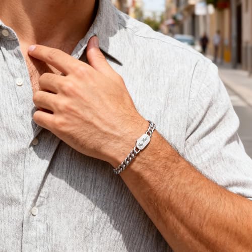 Pulsera de eslabones cubanos de acero inoxidable para hombre miniatura 2