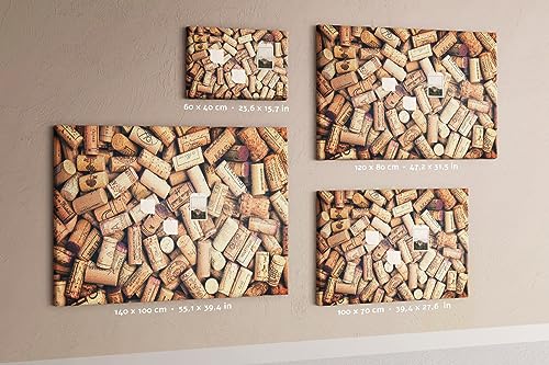 Planche en liège naturel 100x70 cm pour bureau et maison avec design coloré de bouchons de vin
