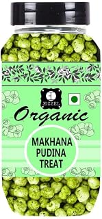 EDZZEL Organic Roasted Makhana Pudina Treat Traditional Premium Quality Hygienically Packed | Vegan | Gluten Friendly | NON-GMO | Indian Origin - 250 gm