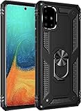 yanzi Compatible para Samsung Galaxy A71 Teléfono Funda(2020)+3D Vidrio Templado[Militar Anti-Choques]-[Soporte] Matte TPU Bumper Protección Carcasa para Samsung Galaxy A71-Negro