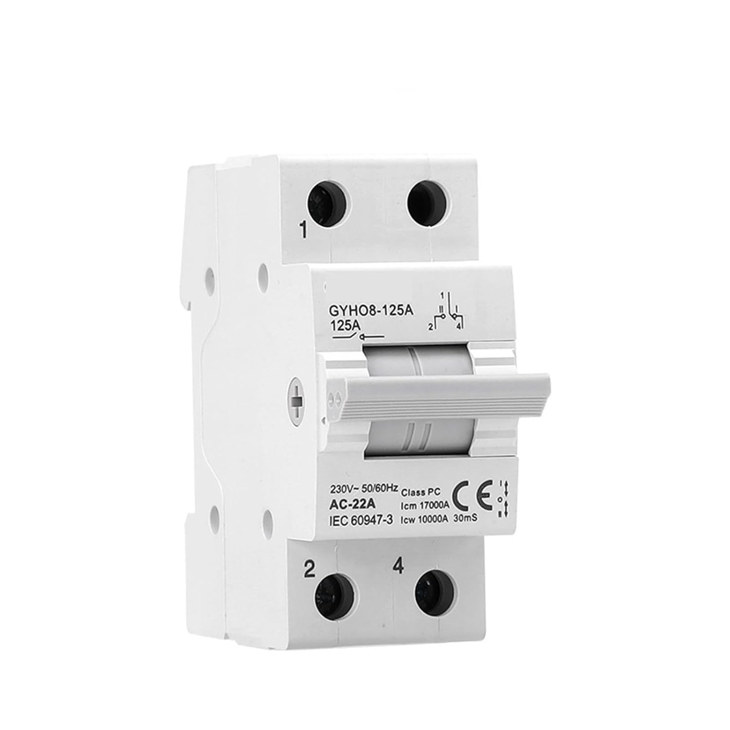 Wyłącznik automatyczny GYHO8 1P 40A 63A 100A 125A MTS Podwójny przełącznik izolacji transferu ręczny wyłącznik 220 V ~ 240 V AC(63A)