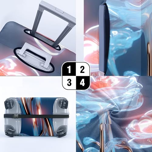 Travel Luggage Cover Suitcase Protector Scratch-Resistant Fit Not Included Suitcase Close Up On Glass Roses M-22-24in4