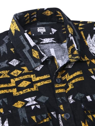 Image of Thomas Scott Men Slim Fit Pure Cotton Corduroy Floral Printed Semi-Formal Shirt