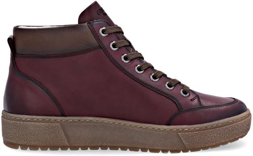 Bottines Classiques Femme RemonteTEX - Imperméables, Semelle Adhérente, Laçage Et Fermeture éclair - Bleu Marron