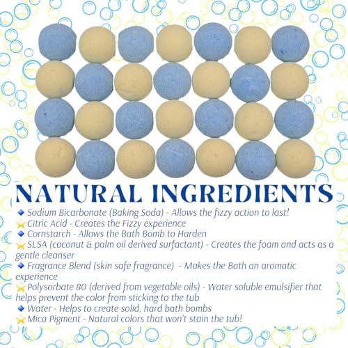 Sinarie Soaps Starry Night Bath Bombs - Colorful, Fizzy, and Relaxing with Natural Essential Oils (4 oz.)