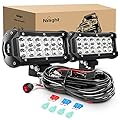 Nilight LED Light Bar 2PCS 6.5 Inch 36W Spot Led Pods Led Off Road Driving Light with 16AWG Wiring Harness Kit-2 Leads, 2 Years Warranty