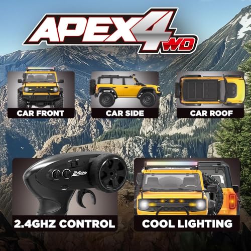 Image of 1:16 Full Scale 4WD Upgrades All Terrain RC Climbing Car Remote Control Off-Road Truck RTR Model Toys with Lights for Kids, Multicolor