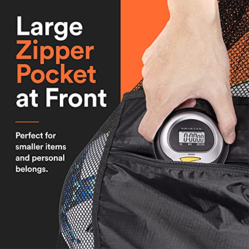 Fitdom Extra Large Mesh Ball Bag. Best Soccer Ball Bags For Coaches. Perfect Sports Equipment Bag For Beach Toys Basketball Bags For Team Balls & Pe Recess Bag With Multiple Pockets For Small Items #TOP1