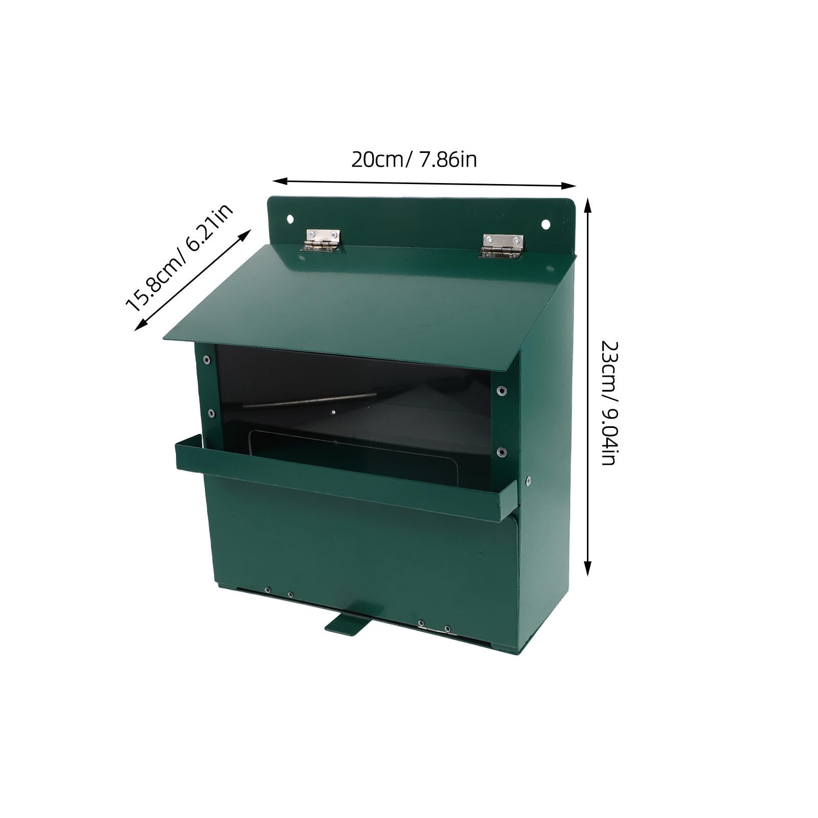 Großer Eichhörnchen Futterautomat aus Metall mit Einfacher Nachfüllung und Plattform Design für Garten und Baum Grün Wetterfest mit Gewichtsbasis und Schutzdach