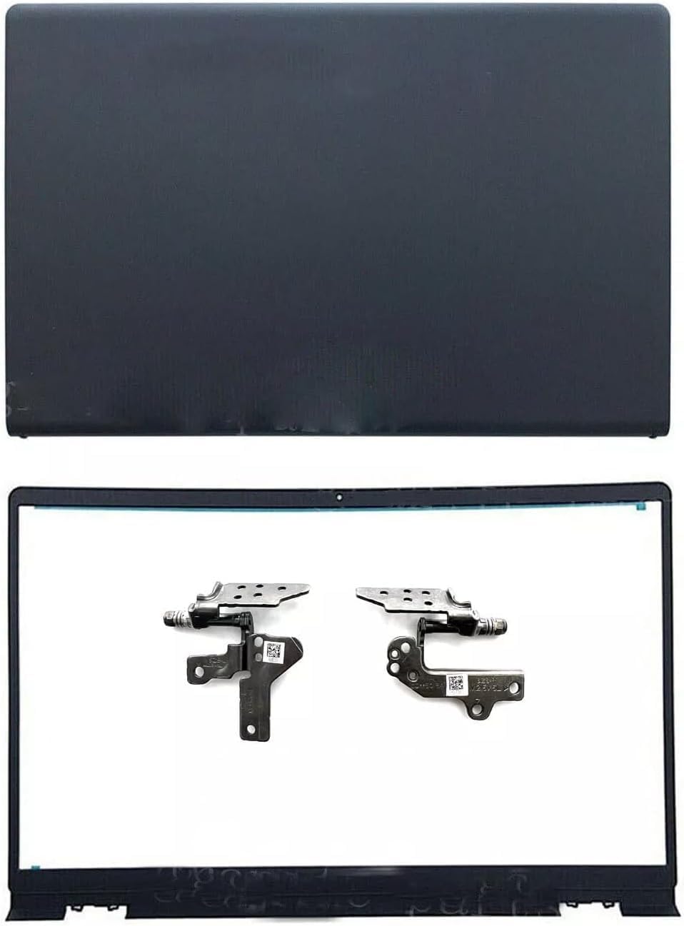 Ersatz-LCD-Bildschirm-Rückabdeckung, Frontblende mit Scharnieren für Dell Inspiron 15 3510 3511 3515 3520 3525 Schwarz 0WPN8 09WC73