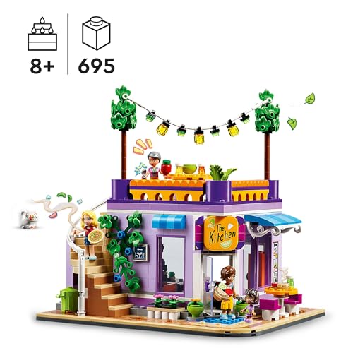 Image of LEGO 41747 Friends Heartlake City Collective Kitchen Toy with Home Accessories, 3 Mini Dolls Plus Churro the Cat Figurine, Combine with the Collective Center (41748)