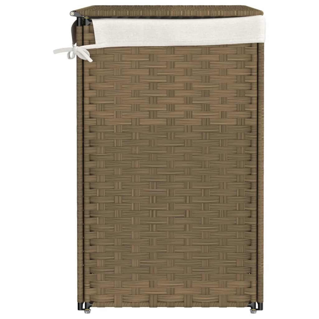 Kosz na pranie z 2 półkami 53 x 35 x 57 cm polirattanowy