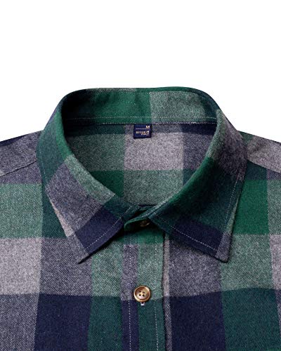 Image of Alimens & Gentle Men's Button Down Regular Fit Long Sleeve Plaid Flannel Casual Shirts