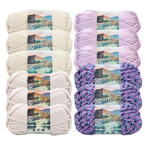 Image of Lion Brand Yarn, Hometown Super Bulky Yarn, Baby Girl Pack, 12 Skeins