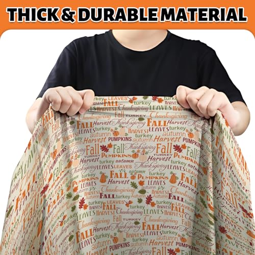 Image of ATFUNSHOP Fall Thanksgiving Tablecloth 4 Packs 54x108 Plastic Disposable Thanksgiving Table Cloth Rectangle Fall Tablecover for Holiday Dinner Party Decorations Outdoor Picnic & Baby Showers