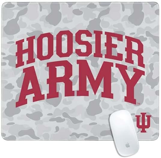 Skinit Extra Large Gaming Mouse Pad - Officially Licensed IU Logo White Design with Stitched Edges, Waterproof, Non-Slip Rubber Base, Desk Mat for Keyboard & Mouse, 35.75" x 15.4" inches
