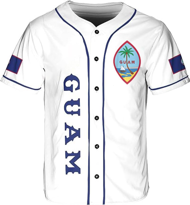 Parvii Personalized Guam Baseball Jersey Shirt, Guam Jersey, Guahan Flag Jersey, Guam Islander Pride Jersey para hombres y mujeres miniatura 2