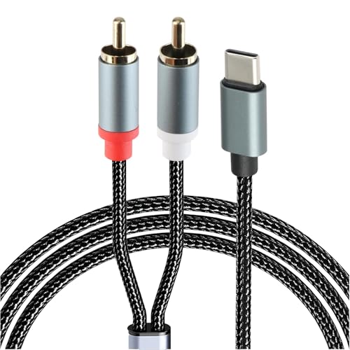 1M Câble 2RCA USB C, Type C vers RCA Auxiliaire Voiture Audio Stéréo Compatible avec iPhone 17...