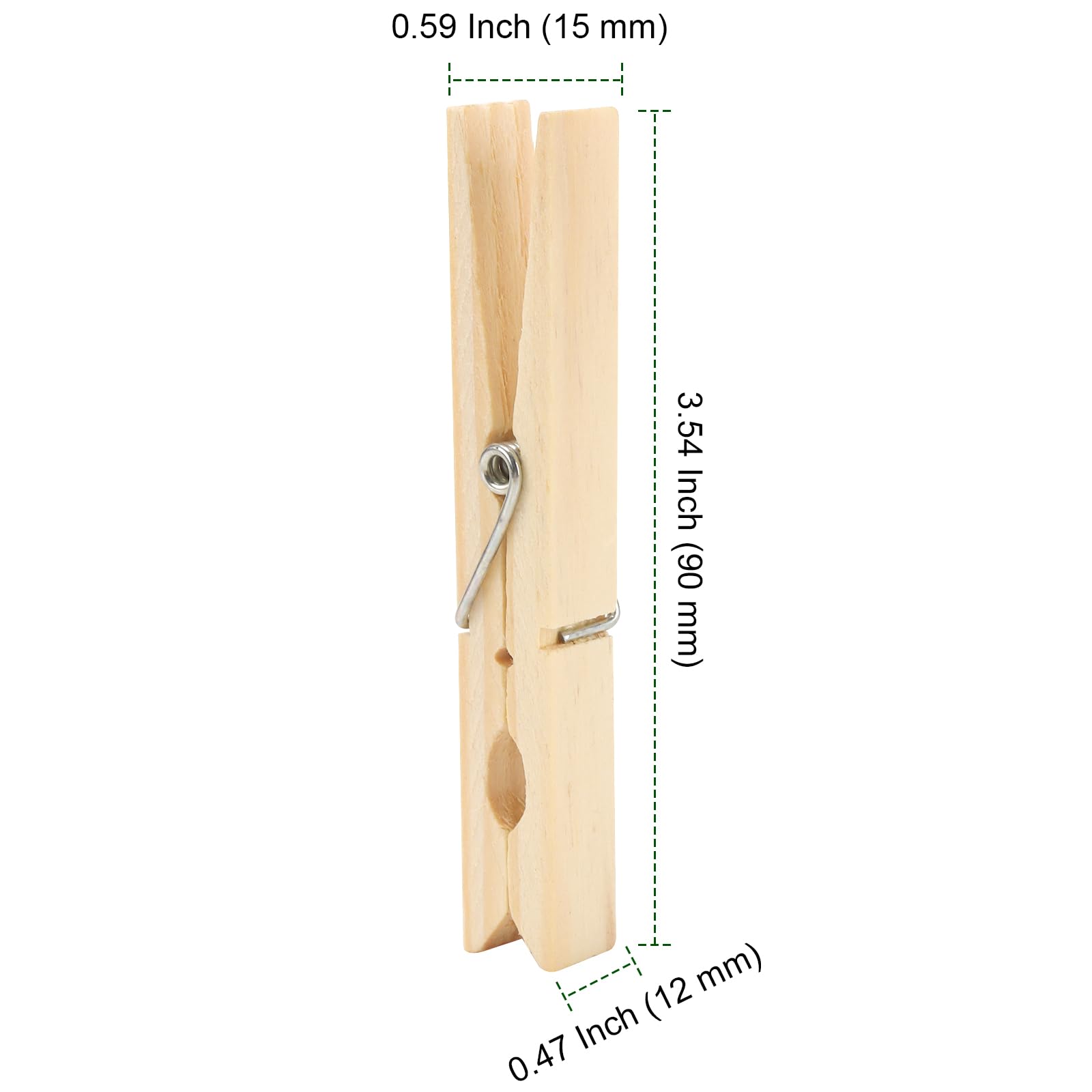 PINGEUI Wäscheklammern aus Holz, zum Aufhängen von Kleidung, Wäsche, Bildern, Handwerk, 8,9 cm, 200 Stück