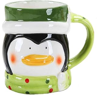 ABOOFAN Piękny pingwin ceramiczny kubek na wodę kubek do napojów kubek śniadaniowy świąteczny kubek na Boże Narodzenie dekoracja