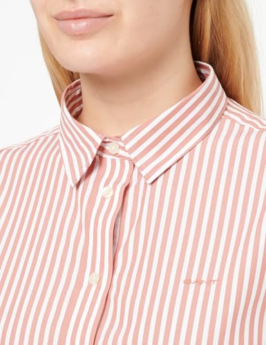 Gant Damen Reg Classic Poplin Striped Shirt Bluse, Rosa, 44 EU – Ansicht 2