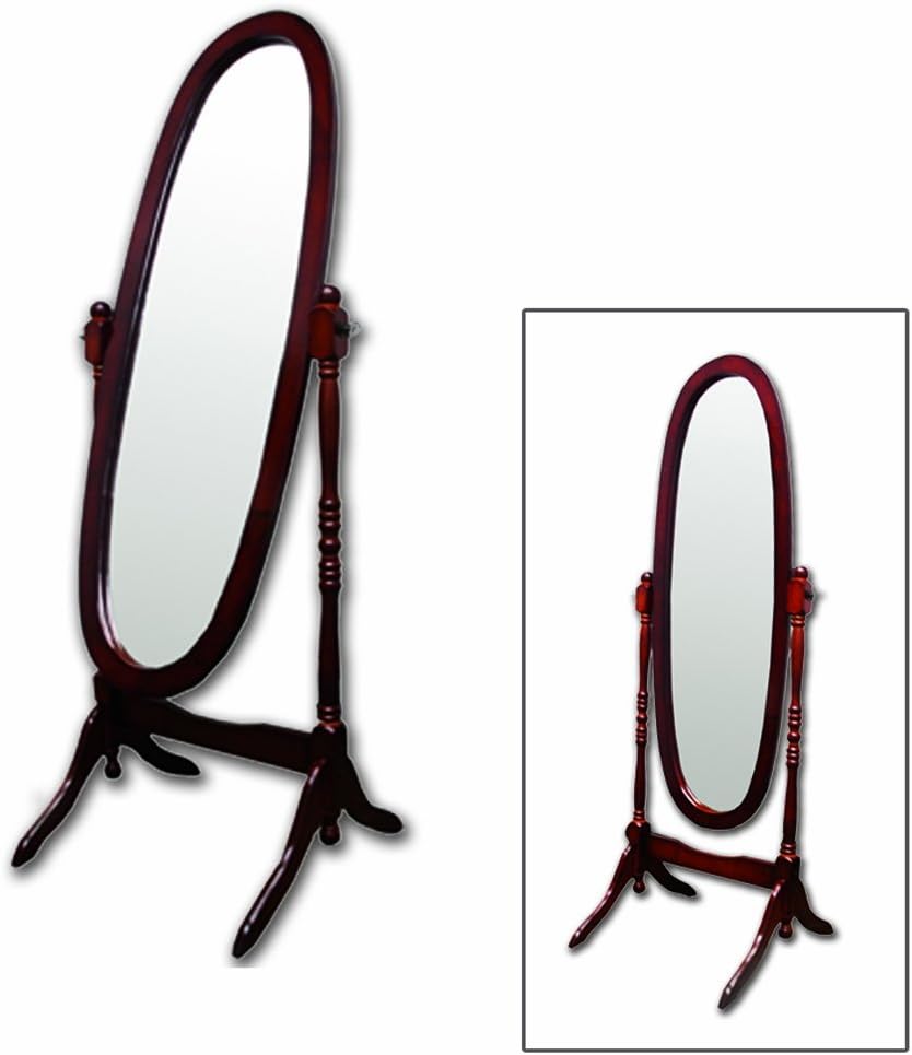 ORE International Cherry Finish Cheval Floor Mirror