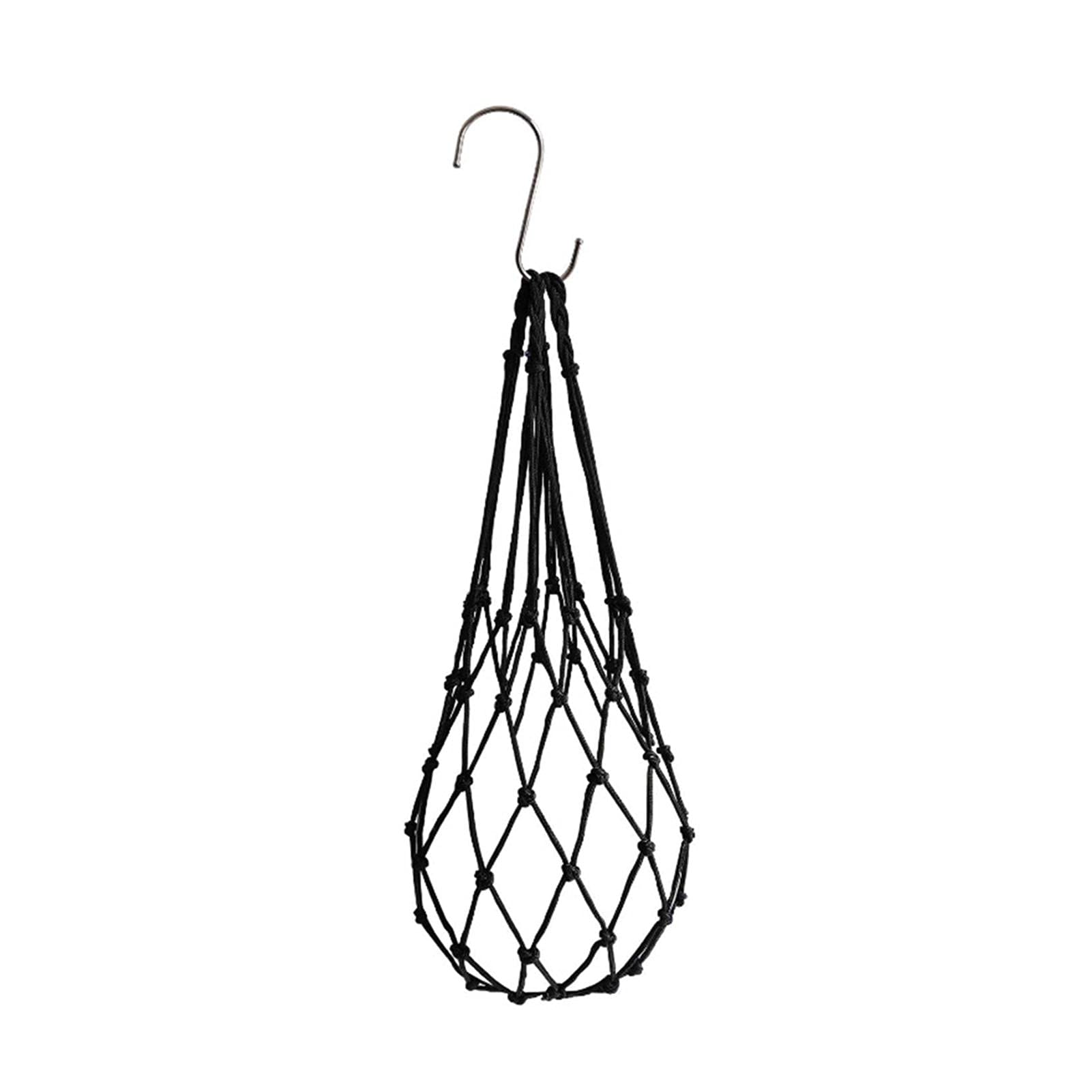 Chicken Vegetable String Bag, Chicken Cabbage Feeder Treat Feeding Tool Net Bags with Hook, Poultry Fruit Feeder for Hens, Goose, Duck, Large Birds(Black)