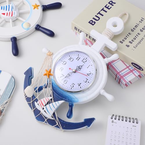 Reloj de Ancla de Barco para Decorar Paredes de Madera en Dormitorios 8