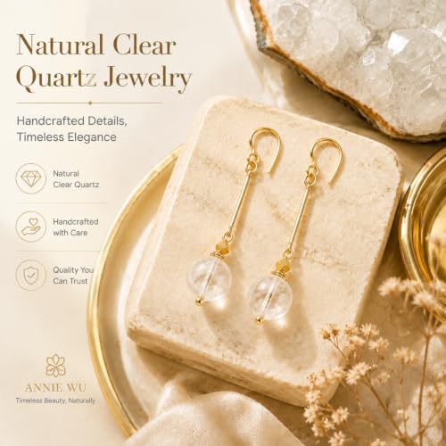 Natural White Quartz Earrings for Women Crystal Dangle Drop Jewelry Gift - image 8