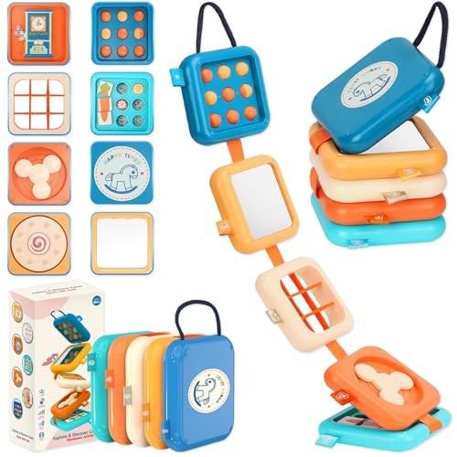 mobumeia Montessori Spielzeug ab 1 Jahr, Motorikwürfel, Busy Board ab 1...