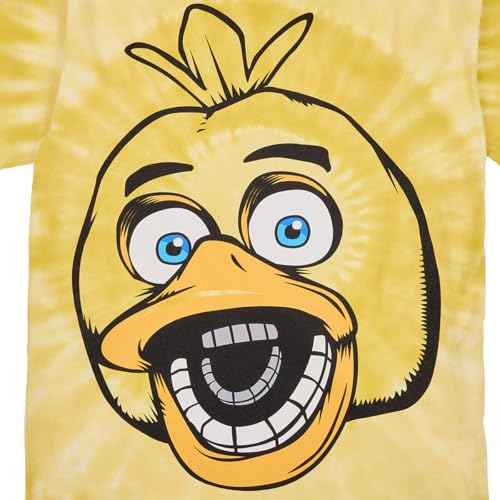 Five Nights at Freddy's Chica Men's Yellow Spiral Tie-Dye Crew Neck Short Sleeve T-Shirt2