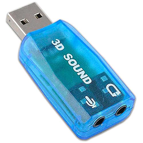 Tarjetas De Sonido Pc OcioDual Tarjeta de Sonido USB Externa Adaptador Audio 5.1 Micrófono 3.5mm Conector Jack para PC Laptop Altavoces...