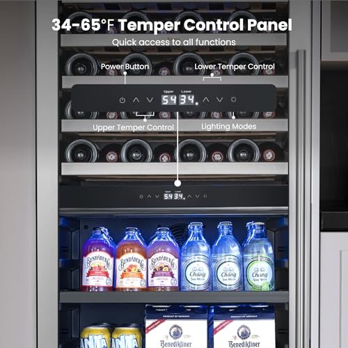 Image of Yeego 24 Inch Wine and Beverage Cooler, 112 Can 40 Bottle with Left-Hinged