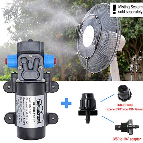 DC12V 145PSI Self-priming Bypass Garden Misting Pump for Fogging Misting System Agricultural Irrigation Sprayer Sprinkler System Fluid Transfer