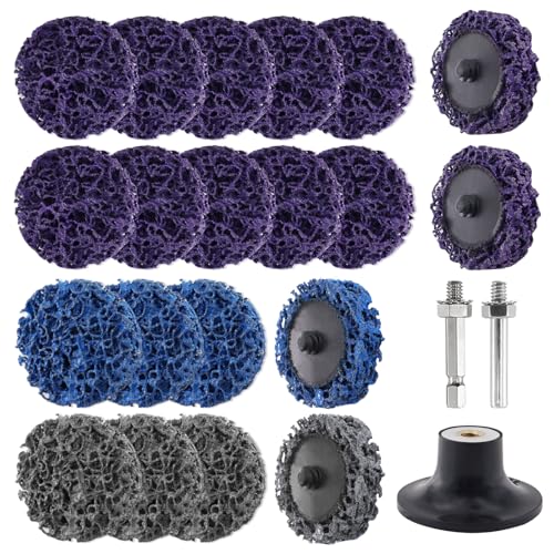 Crossarctic Dischi abrasivi CSD da 125 mm, set di 5 dischi per la pulizia blu, dischi abrasivi in nylon grossolano per la rimozione di colori e ruggine per smerigliatrici angolari (125 mm