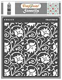 CrafTreat Reusable Floral Pattern Stencils for Painting on Wood, Wall, Tile, Canvas, Paper, Fabric and Floor - Arabesque Stencil - 6x6 Inches - DIY Art and Craft Stencils Patterns for Painting