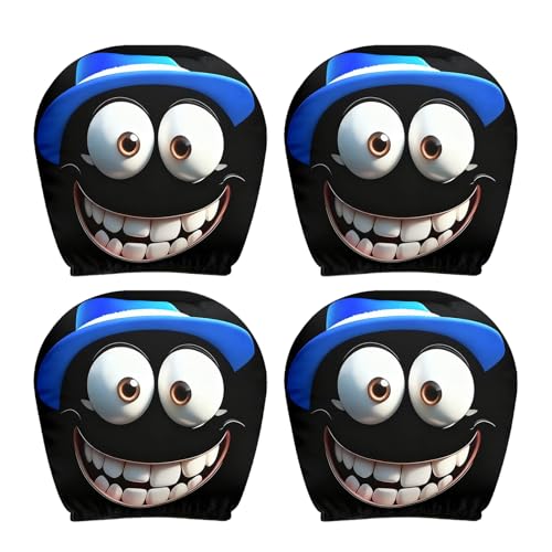 jebyltd Sombrero Caprichoso con Protectores De Reposacabezas Asiento Dibujos Animados Fundas Dibujos Animados Transpirables Fuertes para Viajes Largos Fundas Protectoras