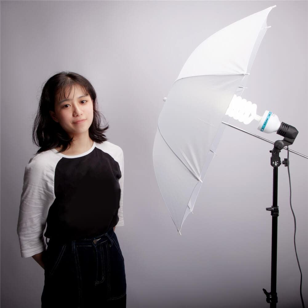 Ombrello professionale per fotografia, 83,8 cm, 84 cm, luce riflettente, luce bianca traslucida, morbida ombrello per video studio fotografico, 2 confezioni