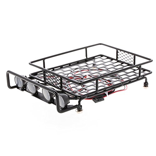 OWSOO Rack de bagageiro com Barra de Luz para 1/10 RC Crawler Axial SCX10 D90 110 Traxxas TRX-4 Tami