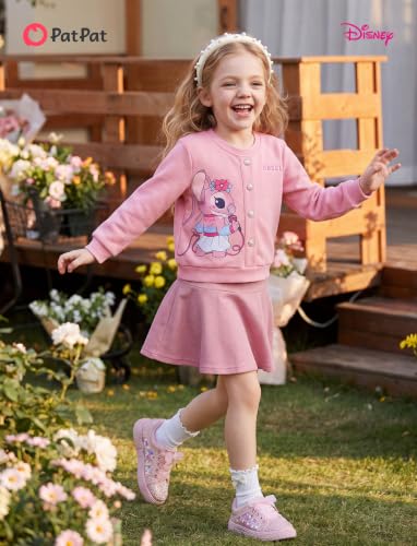 Image of Disney Girl 2 Piece Birthday Party Outfit Knit Top & Tweed Skirt Set 2-13Y