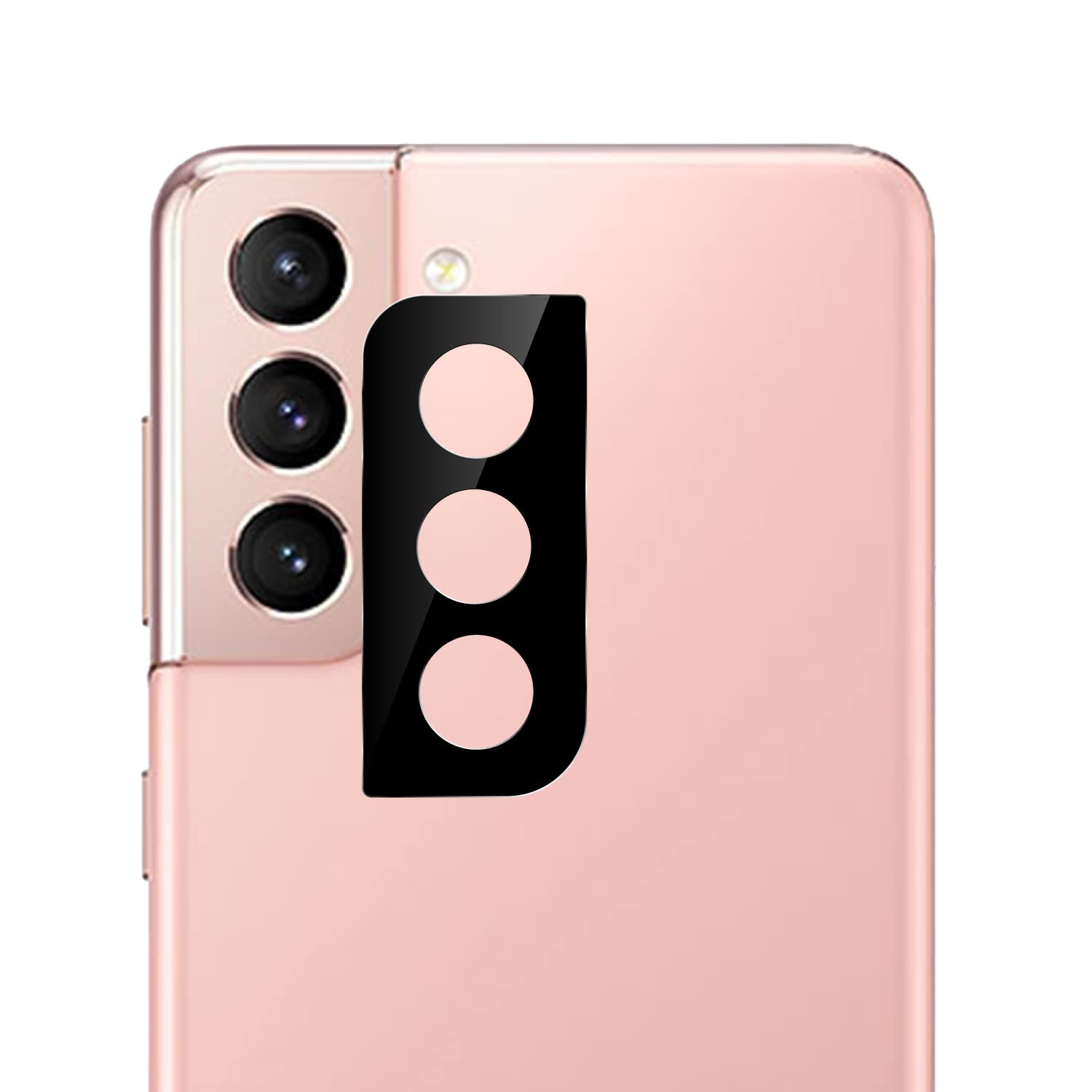 Amazon Brand - Eono Compatible with Samsung S21 Black Back Camera Lens Protector Tempered Glass - Full Camera Coverage with Easy Installation Kit