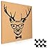 Produktbild Navaris Kork Pinnwand Korkwand 40x40cm - Pinboard Korkplatte Tafel - Pinwand im Hirsch Design - Korktafel Memo Wand inkl. 6 Pins