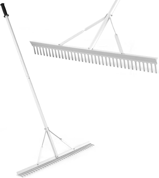 COSTWAY 36”/91cm Aluminium Landscape Rake, 36 Tines Garden Rakes Tool ...