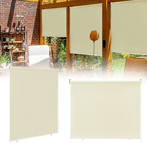 XMTECH Senkrechtmarkise Außen Sonnenschutzrollo Außenrollo Balkonrollo Aussenrollos Wetterfest UV-Schutz Sichtschutz Sonnenschutz Rollo für Fenster Balkon Terrasse Garten, 180x240cm, Beige XMTECH Senkrechtmarkise Außen Sonnenschutzrollo Außenrollo Balkonrollo Aussenrollos Wetterfest UV-Schutz Sichtschutz Sonnenschutz Rollo für Fenster Balkon Terrasse Garten, 180x240cm, Beige