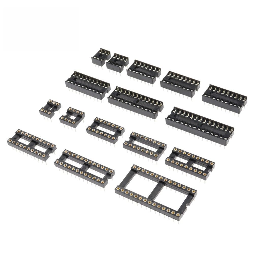 Circular Header Panel 2.54mm Male Pin Headers 2 Pin Circular Connector 23 Pcs Dual Row 14-Pin ...