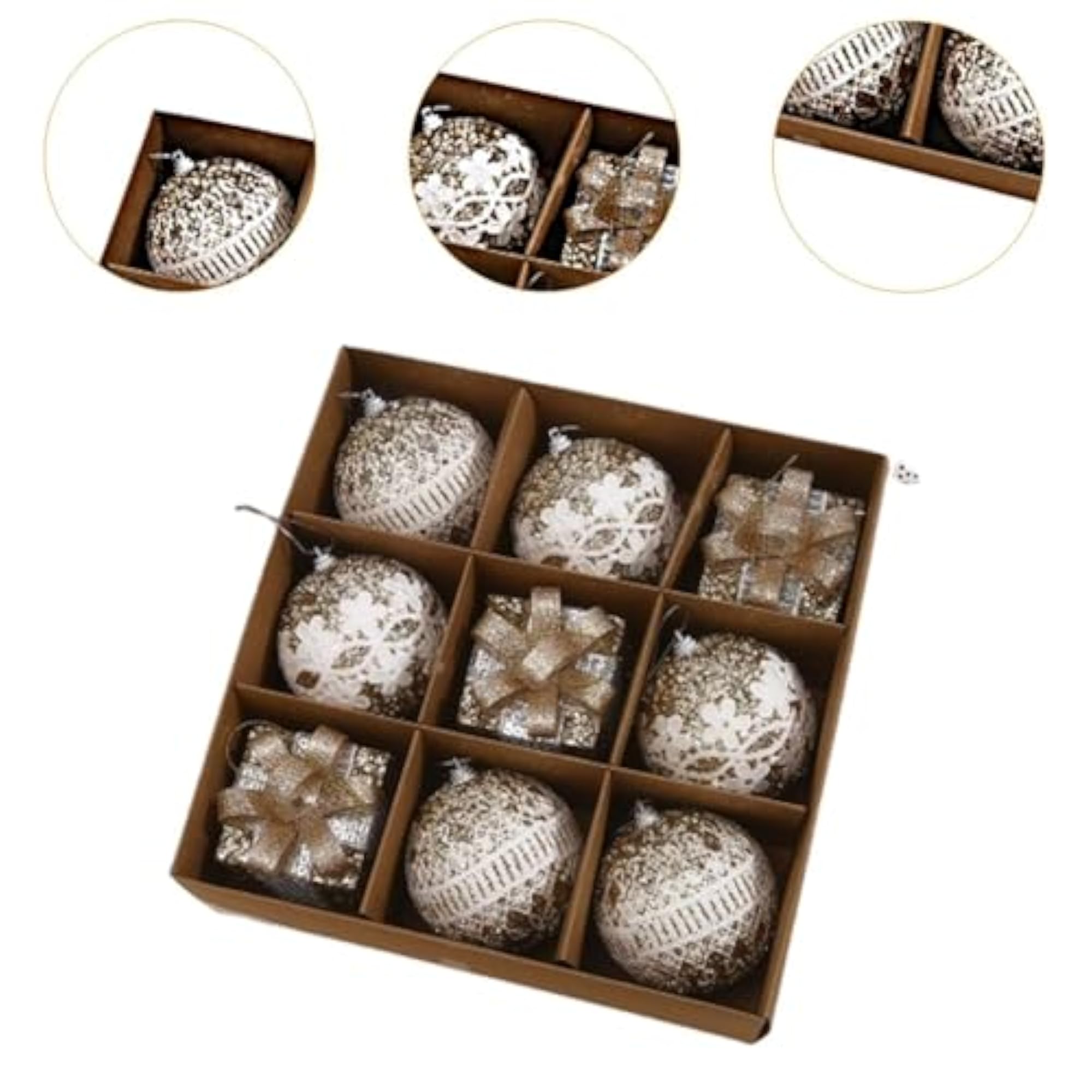 9 Pieces Christmas Ball Baubles, Decorative Pendants