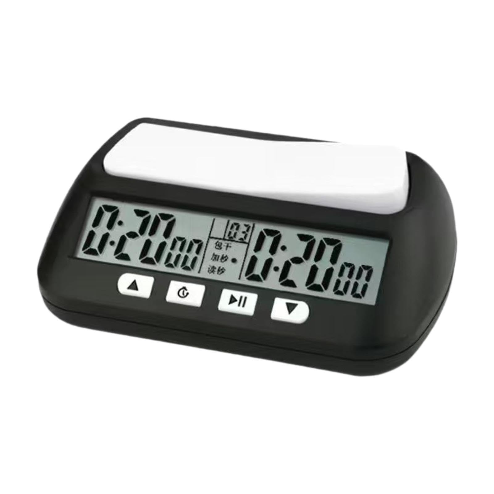 KIOALXZ Digital Chess Clock Professional Board Game Timer Adjustable Features Competitive Chess Game Essential Lightweight Accessory Clock Digital Timer, Black, 14x8.8x4.5cm