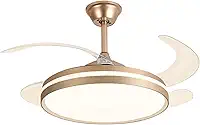 Ventilador de Teto Retrátil Air Basic SL Dourado Fosco com LED Multicolor, Ultra Silencioso, Controle Remoto, 3 Velocidades, Bivolt – Design Sofisticado e Funcional